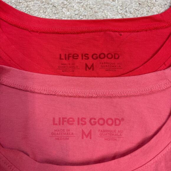 Life Is Good Set Of 2 Women's Tank Tops Summer Ice Cream Dog America Size M - Picture 6 of 7